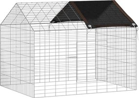 vidaXL Κλουβί Κουνελιού Ασημί 100 x 78 x 78 εκ. Επικαλυμμένος Χάλυβας