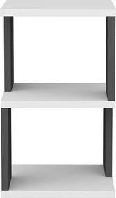 Κομοδίνο Λευκό / Ανθρακί CLOZAN 29.6x29.6x49.4