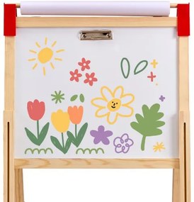 VEVOR 3-in-1 Kids Art Easel Double-Sided Wooden Magnetic Whiteboard Chalkboard