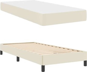 vidaXL Σκελετός Κρεβατιού με στρώμα Κρεμ 100 x 200 cm ύφασμα