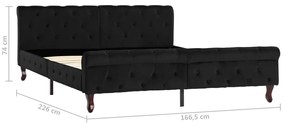 vidaXL Πλαίσιο Κρεβατιού Μαύρο 160 x 200 εκ. Βελούδινο