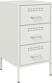 vidaXL Κομοδίνο Λευκό 36x39x68 εκ. από Χάλυβα