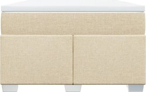 vidaXL Κρεβάτι Boxspring με Στρώμα Κρεμ 120x190 εκ. Υφασμάτινο