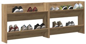 vidaXL Ντουλάπες παπουτσιών τοίχου 2 pcs artisan δρυς 60 x 18 x 60 εκ