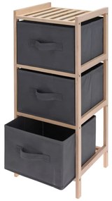 H&S Collection Αποθηκευτικό Ντουλάπι με 3 Κουτιά Αποθήκευσης Σκ. Γκρι