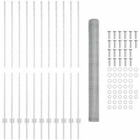 vidaXL Φράχτης με Στήλες. Ασημί 1.6 x 25 m Ατσάλι