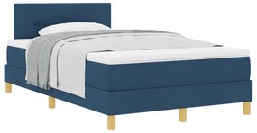 vidaXL Κρεβάτι Box Spring με Στρώμα Μπλε 120x200 εκ Ύφασμα