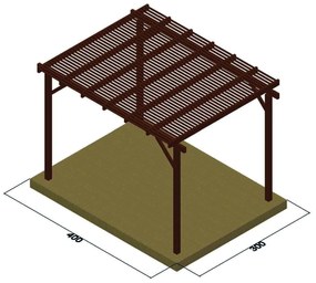 Πέργκολα με περσίδες 5,8εκ. 400 x 500εκ