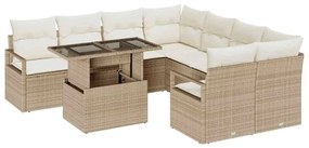vidaXL Σετ Καναπέ Κήπου 9 pcs μπεζ και κρεμ 100 x 55 x 73 εκ