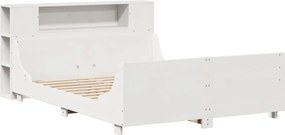 vidaXL Σκελετός Κρεβ. Χωρίς Στρώμα Λευκό 150x200 εκ Μασίφ Πεύκο
