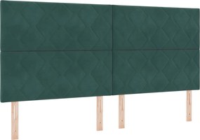 vidaXL Κρεβάτι box spring με στρώμα Σκούρο Πράσινο 200 x 200 cm