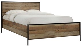 Κρεβάτι Pallet Ε8431 Antique Oak 160x200cm Queen Size Μέταλλο,Ξύλο