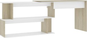 vidaXL Γραφείο Γωνιακό Λευκό/Sonoma Δρυς 200 x 50 x 76 εκ. Επεξ. Ξύλο