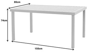 Τραπεζαρία Kliton - Clutch σετ 7τεμ αλουμίνιο σε λευκή απόχρωση 150x80x74εκ 150x80x74 εκ.