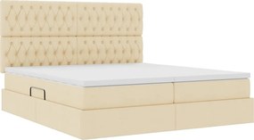 vidaXL Κρεβάτι Αποθήκης με στρώμα Κρέμ 180 x 200 cm Τεχνητό Δέρμα