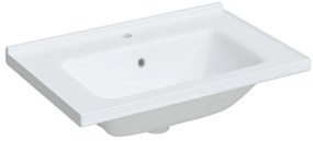 vidaXL Νιπτήρας Μπάνιου Ορθογώνιος Λευκός 71 x 48 x 19,5 εκ. Κεραμικός