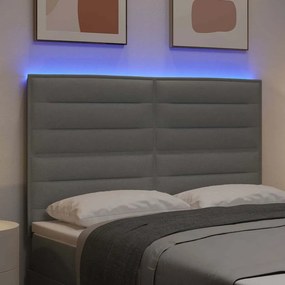 vidaXL LED κεφαλάρι Ανοιχτό γκρι ύφασμα