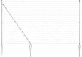vidaXL Φράχτης με Στήλες. Ασημί 1.5 x 10 m Ατσάλι
