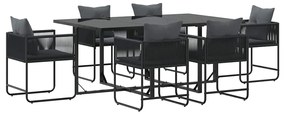 vidaXL Σέτ φαγητού για κήπο 7 pcs Μαύρο Ατσάλι