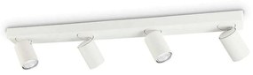 Φωτιστικό Οροφής-Πλαφονιέρα Rudy 229089 76x9/12,5x12,5cm 4xGU10 35W White Ideal Lux