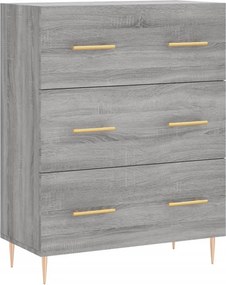 vidaXL Ντουλάπι Γκρι Sonoma 69,5 x 34 x 180 εκ. Επεξεργασμένο Ξύλο