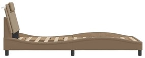 Πλαίσιο Κρεβατιού με LED Καπουτσίνο 90x190 εκ. Συνθετικό Δέρμα - Καφέ