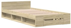 vidaXL Πλαίσιο Κρεβατιού με συρτάρια Sonoma Δρυς 90x200εκ. Επεξ. Ξύλο
