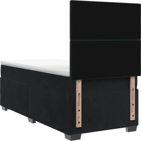 vidaXL Κρεβάτι box spring με στρώμα Μαύρο 90 x 190 cm Βελούδο