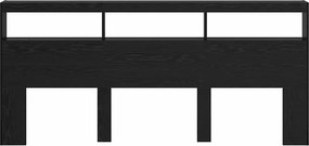 vidaXL Κεφαλάρι Μαύρη Οξυά 220 x 17 x 102 cm Επεξεργασμένο ξύλο