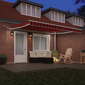 VidaXL Ηλεκτρική τέντα με LED και αισθητήρα 4 x 3,5 m