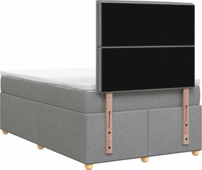 vidaXL Κρεβάτι box spring με στρώμα Ανοιχτό γκρι 120 x 200 cm Ύφασμα