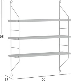 ΡΑΦΙΕΡΑ ΤΟΙΧΟΥ ACHALA ΜΕΛΑΜΙΝΗΣ HM9185.15 ΛΕΥΚΟ 60x15x68Y εκ.