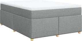 vidaXL Κρεβάτι Boxspring με Στρώμα Ανοιχτό Γκρι 140x190 εκ. Υφασμάτινο