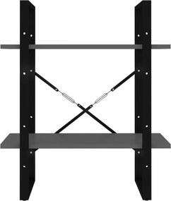 vidaXL Βιβλιοθήκη με 2 Ράφια Γκρι 60 x 30 x 70 εκ. από Επεξ. Ξύλο