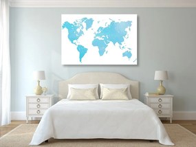 Εικόνα στον παγκόσμιο χάρτη φελλού σε μπλε απόχρωση - 90x60  color mix