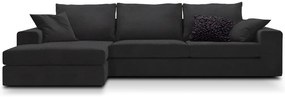 Γωνιακός καναπές Mission-Προσαρμόσιμη-230φ 145β εκ.-Μαύρο