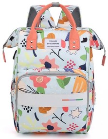 Τσάντα Πλάτης Μωρού B-407 40x26cm Light Blue-Multi My Sneshiun Ύφασμα