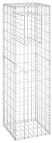 Συρματοκιβώτια Στύλοι 2 τεμ. 40 x 40 x 140 εκ. Σιδερένιοι - Ασήμι