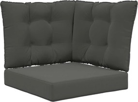 vidaXL Μαξιλάρι Καναπέ Εξωτερικού Χώρου 3 pcs Ανθρακί Πολυεστέρας