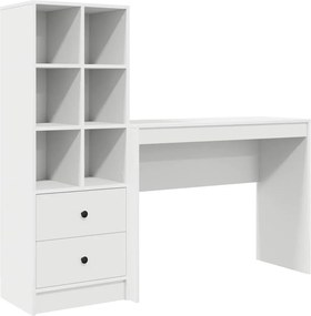vidaXL Γραφείο με συρτάρι 2 pcs Λευκό