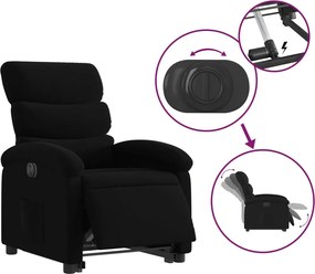 vidaXL Πολυθρόνα Ηλεκτρική Ανακλινόμενη με Ανύψωση Μαύρη Υφασμάτινη