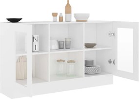 vidaXL Βιτρίνα Λευκή 120 x 30,5 x 70 εκ. από Επεξ. Ξύλο