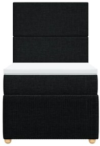 vidaXL Κρεβάτι Boxspring με Στρώμα Μαύρο 100 x 200 εκ. Υφασμάτινο
