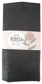 Microsilk Μονόχρωμο Ζακάρ Σεντόνι με Λάστιχο Robola σε 8 Αποχρώσεις Μονή (100x200 40cm) Μαύρο