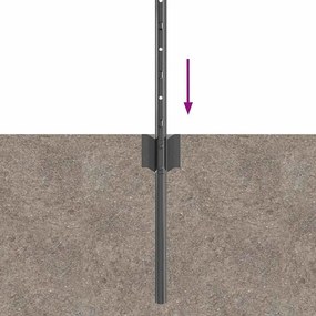 vidaXL Ενσωματωμένος Πόλος Φράχτη 44 τμχ. Γκρι 100 cm
