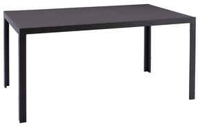 METALLIC TABLE IN GREY WITH GREY GLASS 150x90x75cm