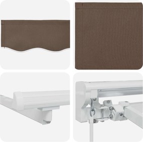 vidaXL Χειροκίνητο πλαίσιο τέντας με LED Taupe 4 x 3 μ