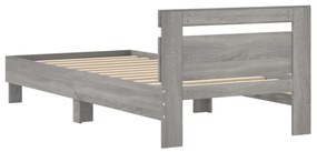 vidaXL Πλαίσιο Κρεβατιού με Κεφαλάρι Γκρι Sonoma 75x190 εκ. Επεξ. Ξύλο