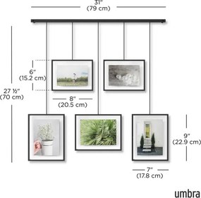 Μαύρη μεταλλική πολυκορνίζα Umbra Exhibit 1013426-040