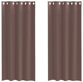 vidaXL Κουρτίνες Voile με ροδέλες 2 τεμάχια Καφέ 140x245 εκ.